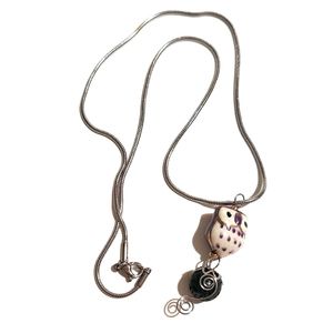 Owl Lava Bead Stainless Steel Drop Necklace